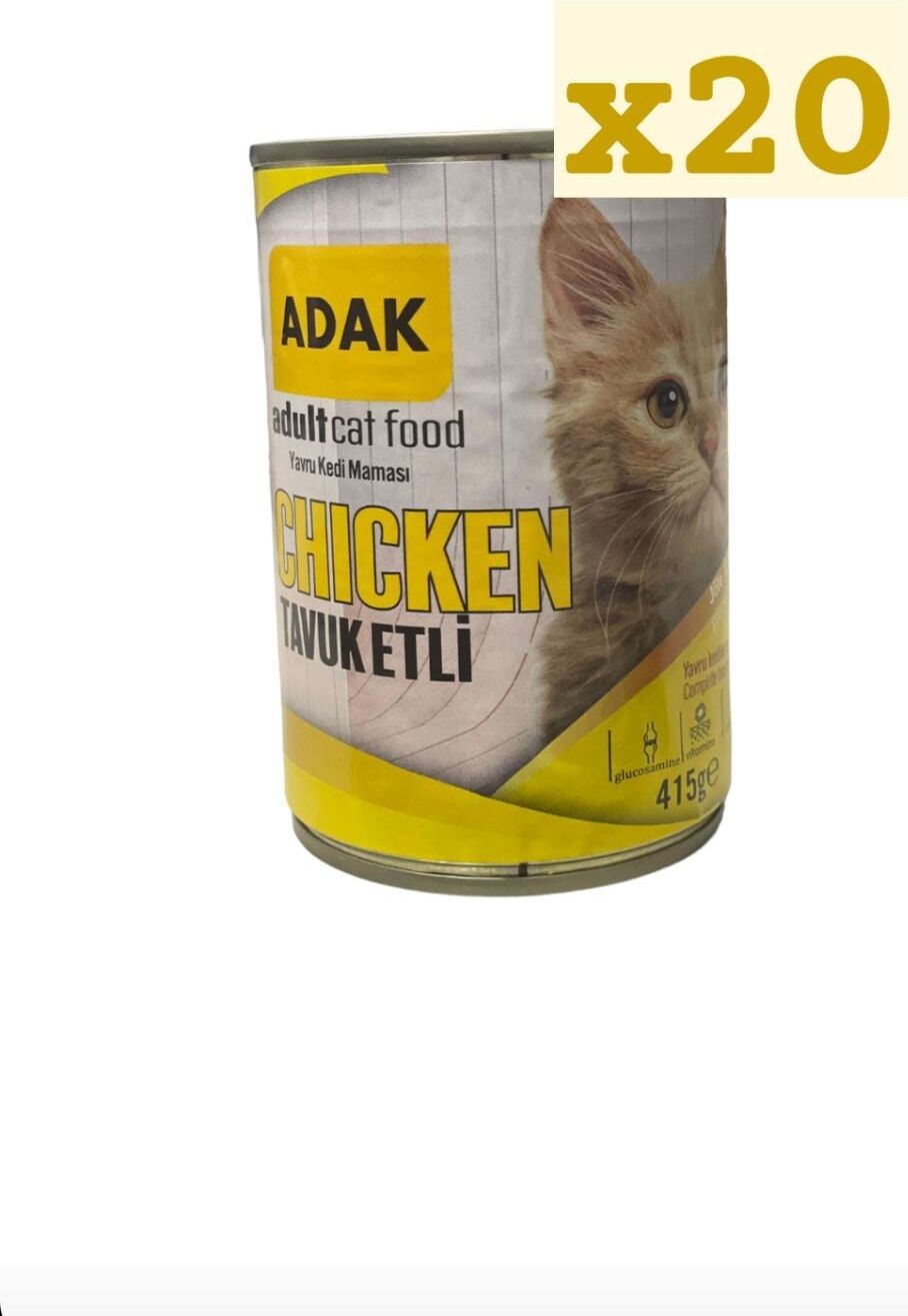 Adak Tavuk Etli Yavru Kedi Konservesi 415 Gr. x 20