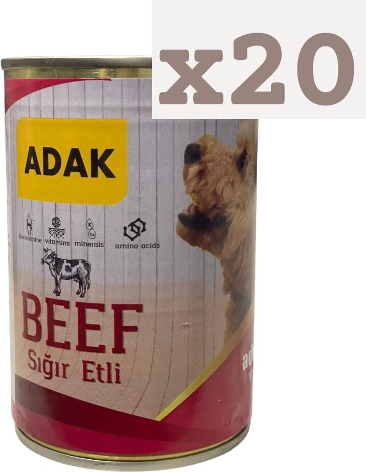 Adak Sığır Etli Yetişkin Köpek Konservesi 415 Gr. x 20