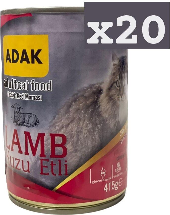 Adak Kuzu Etli Yetişkin Kedi Konservesi 415 Gr. x 20