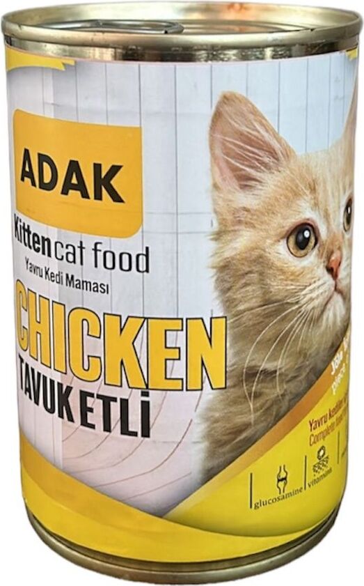 Adak Tavuk Etli Yavru Kedi Maması Konservesi 415GR x 24 Adet