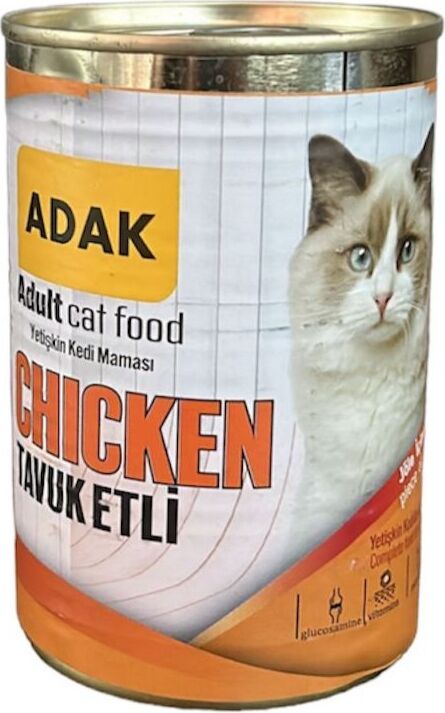 Adak Tavuk Etli Yetişkin Kedi Maması Konservesi 415GR x 48 Adet