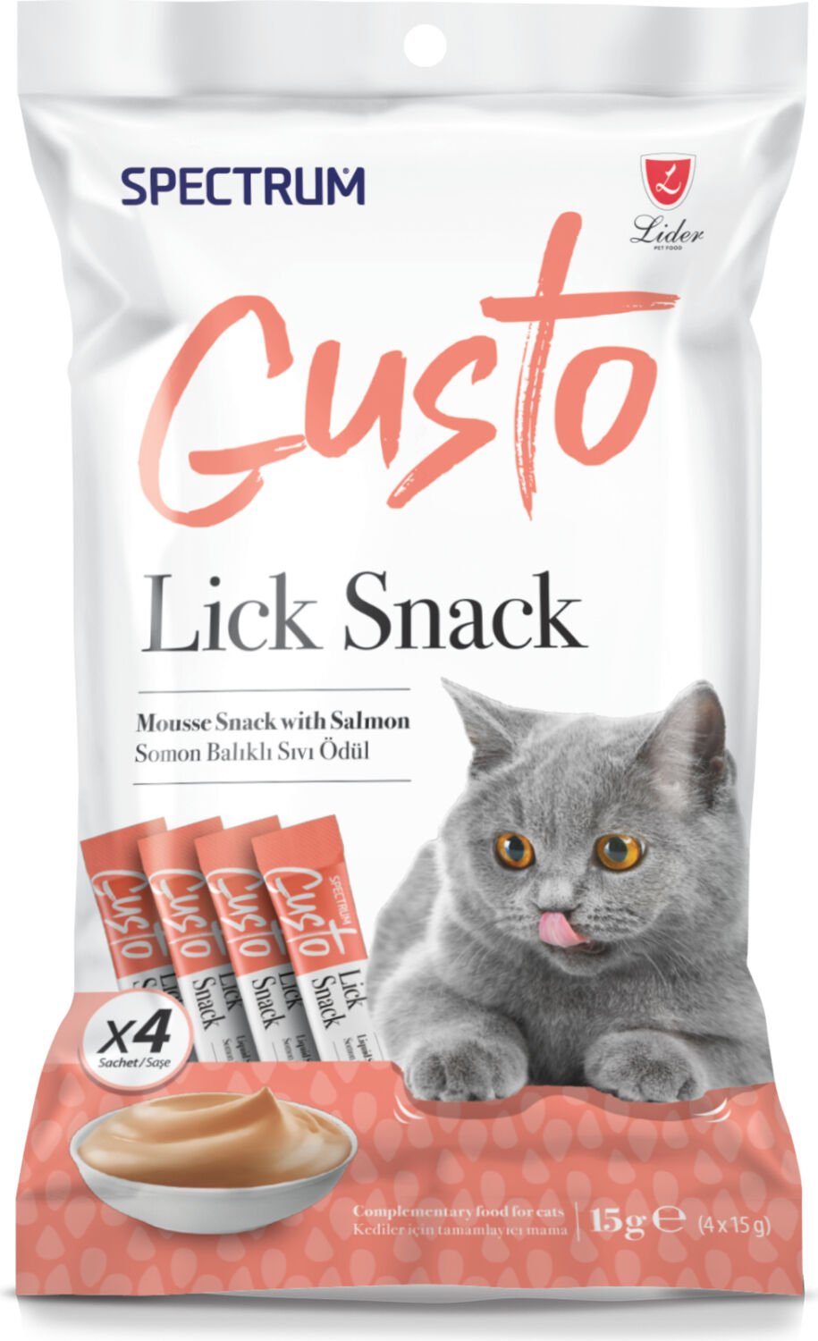 Spectrum gr usto Somon Balıklı Sıvı Ödül Maması 15 gr 4 x 15 gr