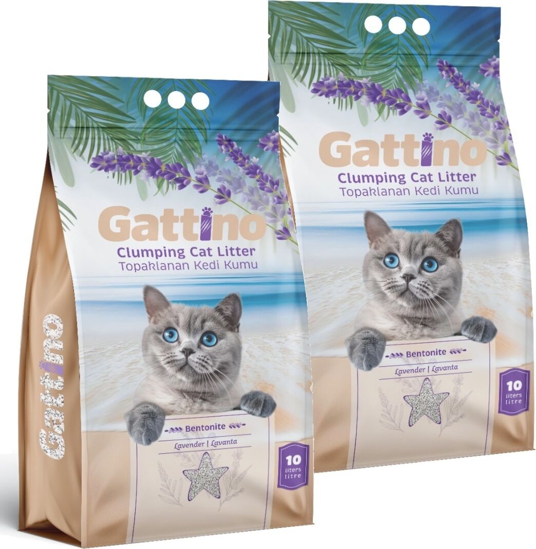 Gattino Topaklanan Kedi Kumu Lavantalı 10lt x 2 Adet