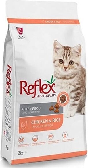 Reflex Yavru Kedi Maması - Ekonomik 2 kg, Tavuk ve Pirinçli, Türkiye'de Üretilmiştir, Vitamin ve Mineral Takviyeli