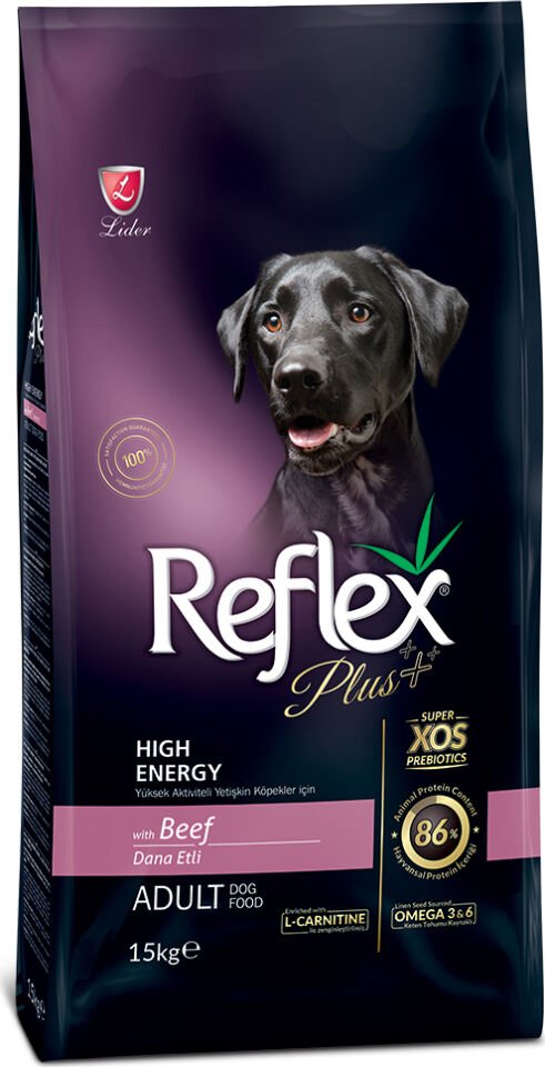 Reflex Plus Yüksek Aktiviteli Köpekler İçin Biftekli Köpek Maması 15 Kg