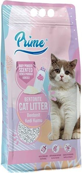 Prime Bentonit Bebek Pudralı Kokulu Topaklaşan Ince Kedi Kumu 5 Lt