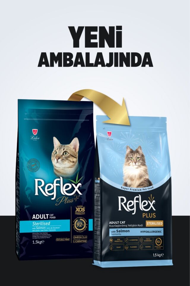 Reflex Plus Somonlu Kısırlaştırılmış Kedi Maması Ekonomik 1.5 Kg Yetişkin Kediler İçin