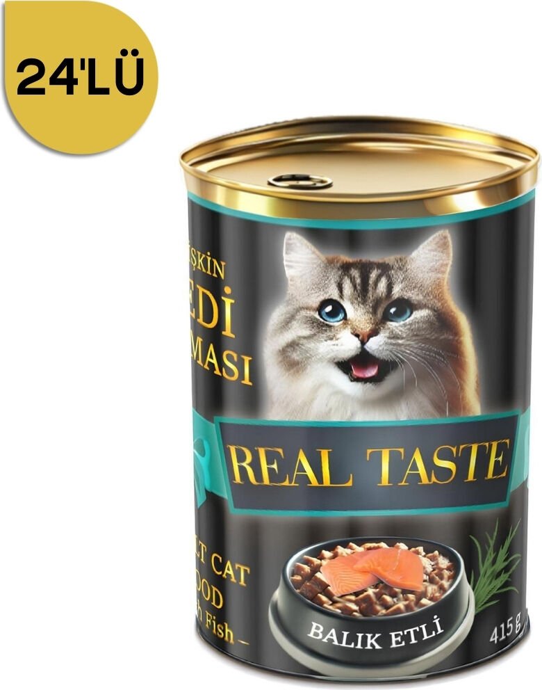 Real Taste Balık Etli Yetişkin Kedi Konservesi 415 gr x 24 adet