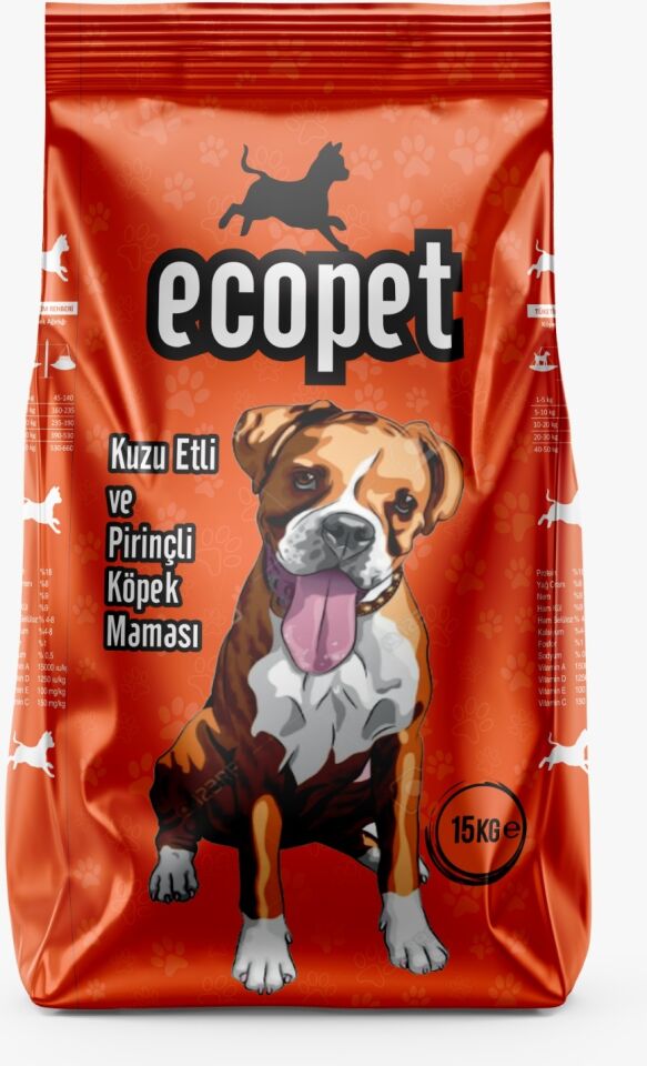 Ecopet Yetişkin Köpek Maması Kuzu Etli ve Pirinçli 15 kg Orta Büyük Irklar Ekonomik Paket
