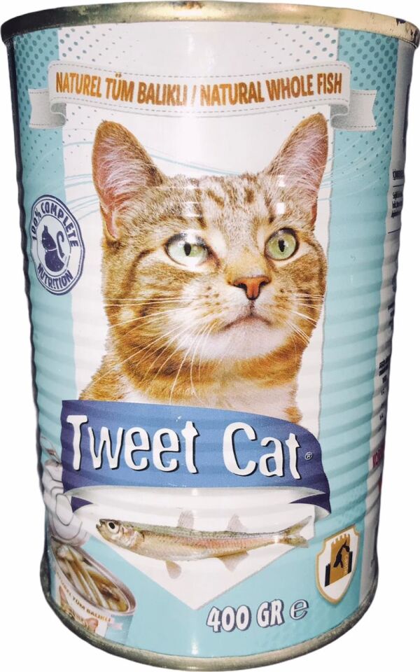 Tweet Cat & 100 Natürel Balıklı Yetişkin Kedi Maması 24 x 400 G