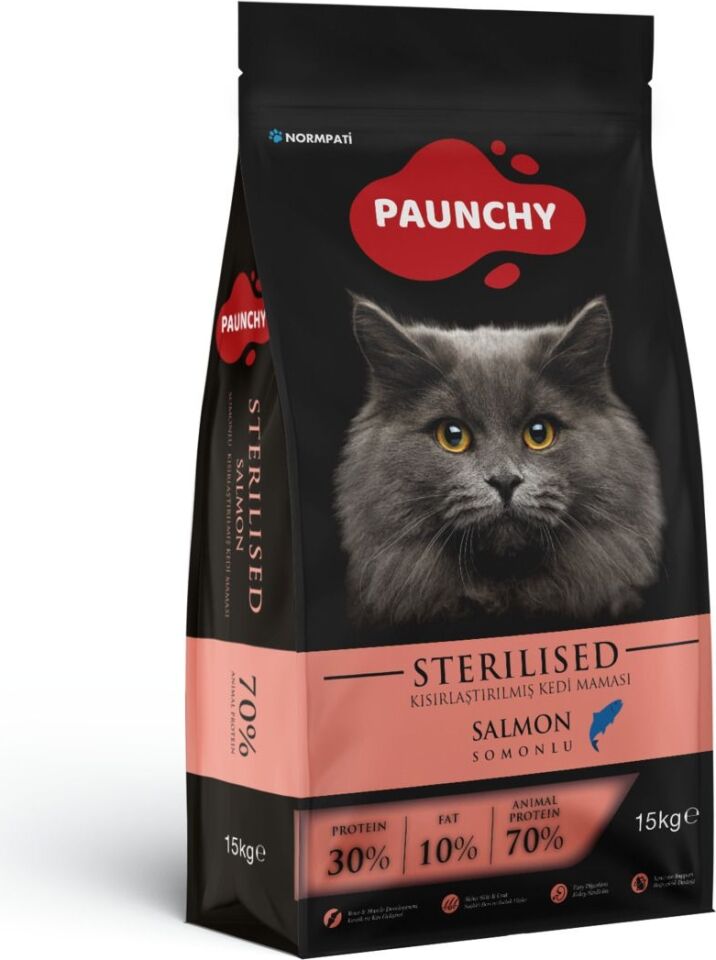 Paunchy Somonlu Kısırlaştırılmış Yetişkin Kedi Maması 15 kg