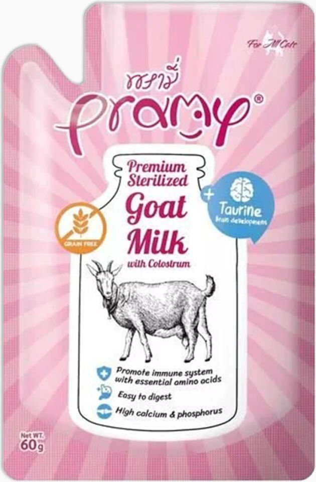 Pramy Yavru Kediler Için Kolostrum ve Taurinli Sterilize Keçi Sütü 60 gr