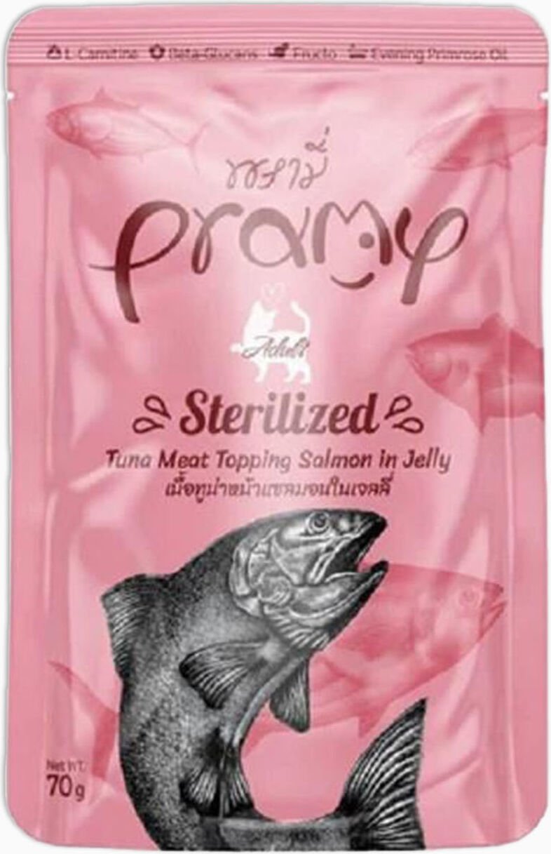 Pramy Jöle Içinde Somonlu ve Ton Balıklı Yetişkin Kedi Maması 70 gr