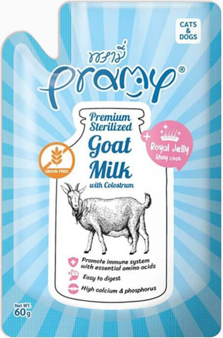 Pramy Yavru Kediler ve Köpekler Için Kolostrum ve Arı Sütlü Sterilize Keçi Sütü 60 gr