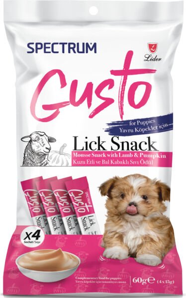 Spectrum Gusto Lick Snack Kuzu Etli ve Bal Kabaklı Yavru Köpek Sıvı Ödül Maması