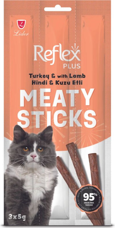 Reflex Kedi Ödül Sticks Hindi & Kuzu 3x5 gr