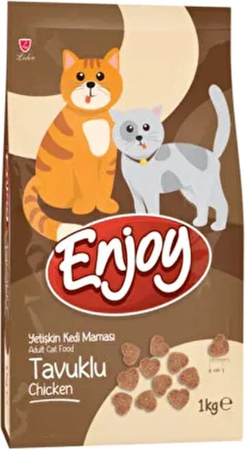 Enjoy Tavuklu Yetişkin Kedi Maması Premium Kalite 1 Kg x 3 Adet Tam Besleyici İçerik
