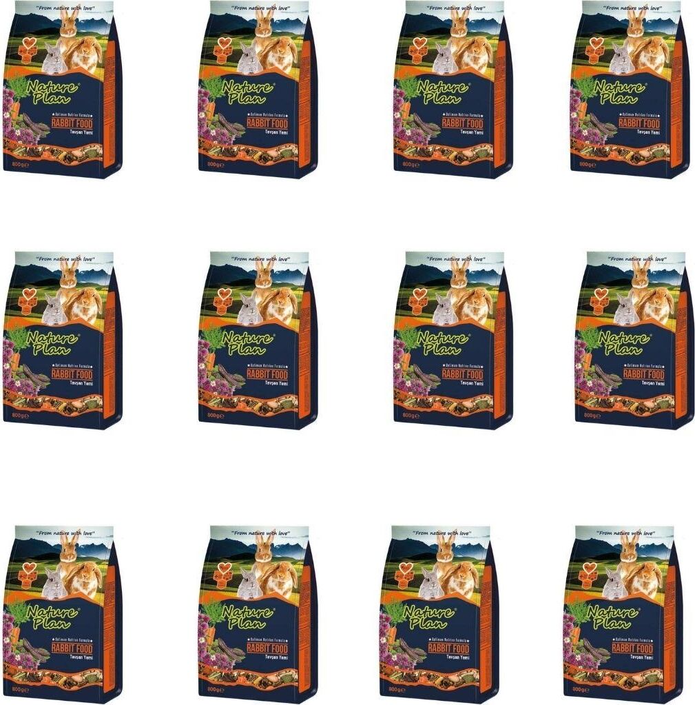 Nature Plan Tavşan Yemi Eko Paket Nature Plan 800 gr 12'li