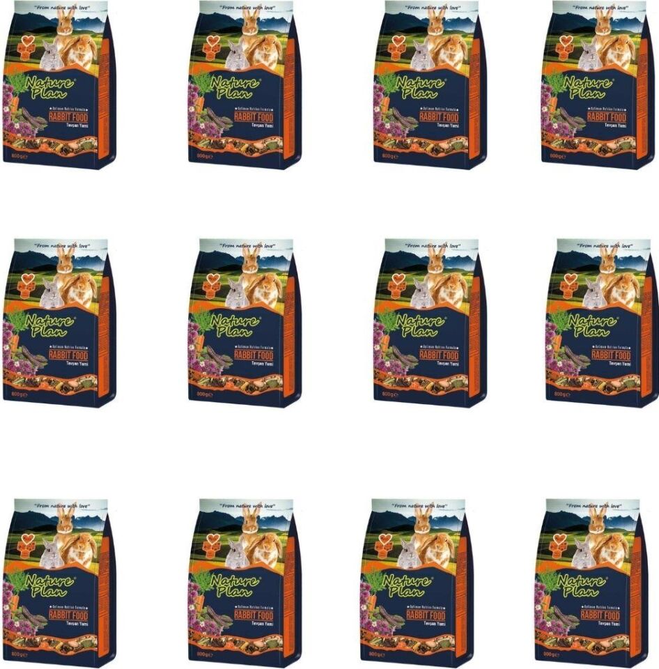 Nature Plan Tavşan Yemi Eko Paket Nature Plan 800 gr 12'li