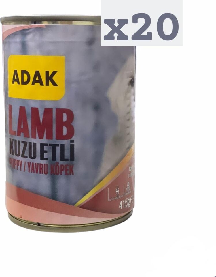Adak Kuzu Etli Yavru Köpek Konservesi 415 Gr. x 20