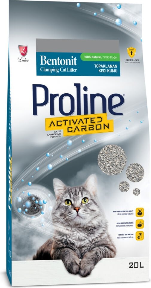 Pro Line Aktif Karbonlu Topaklanan Kedi Kumu 20LT