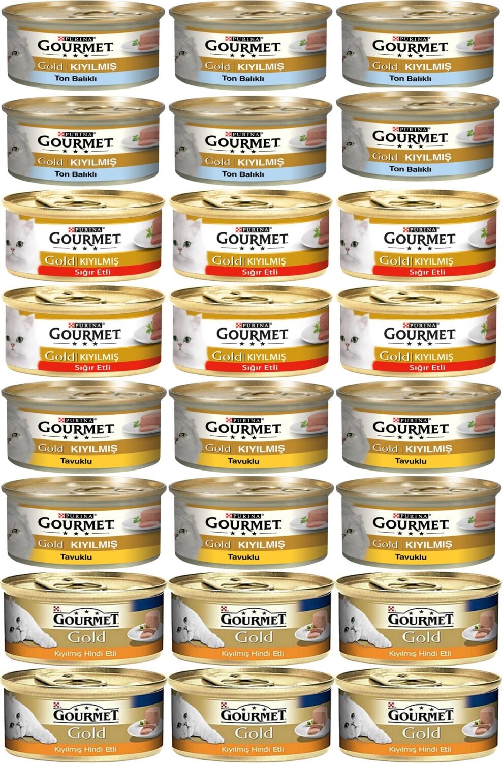 Gourmet Gold Karışık Kıyılmış Konserve Yetişkin Kedi Yaş Maması 24 x 85 G