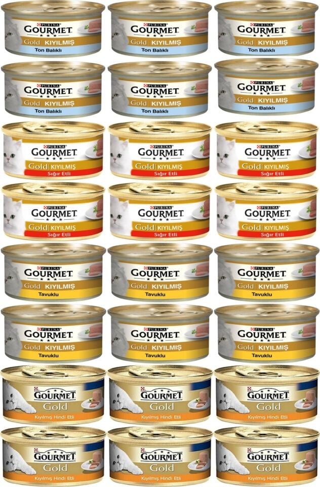 Gourmet Gold Karışık Kıyılmış Konserve Yetişkin Kedi Yaş Maması 24 x 85 G