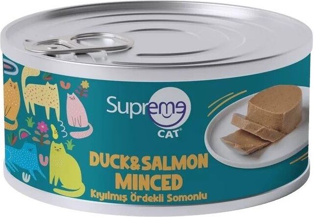 Supreme Cat Kıyılmış Ördek ve Somonlu Kedi Konservesi 85 gr.