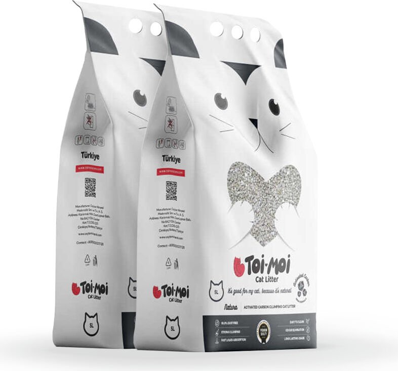 2’li Avantaj Paketi - Toi Moi Aktif Karbonlu Sodyum Bentonit Kedi Kumu 2x5 L