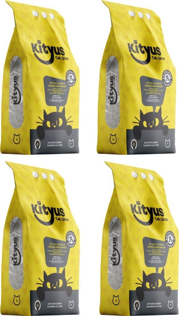 Kityus 4'lü Avantaj Paketi Aktif Karbonlu Kedi Kumu 20 Lt Lavanta Kokulu Topaklanma