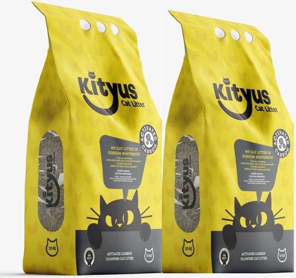 Kityus 2’li Avantaj Paketi - Kityus Aktif Karbonlu Sodyum Bentonit Kedi Kumu 2X10L