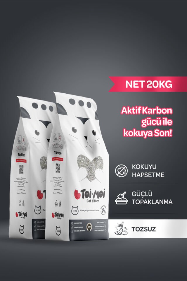 Toi Moi 2’li Avantajlı Paket - Aktif Karbonlu Sodyum Bentonit Kedi Kumu 2X10L