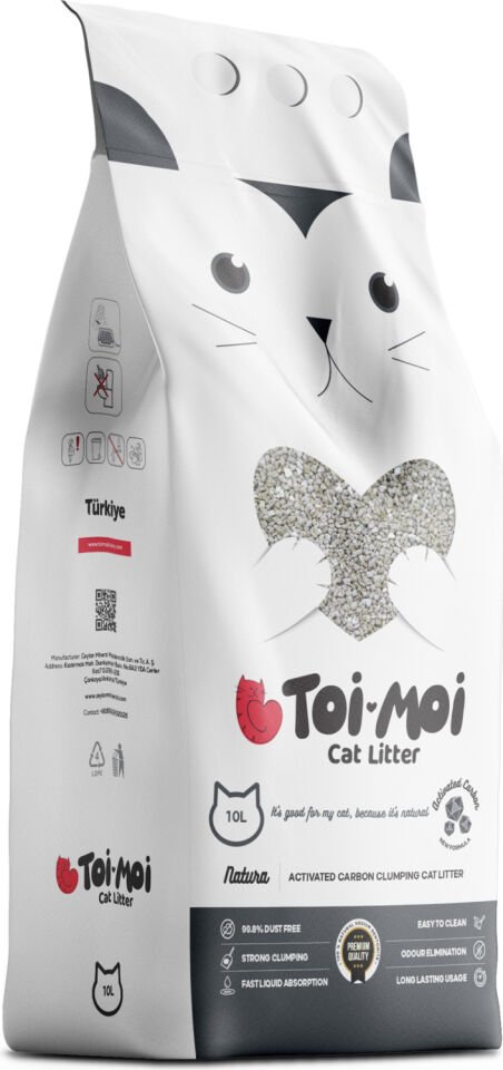 Toi Moi Kokusuz Aktif Karbonlu Sodyum Bentonit Kedi Kumu 10 L