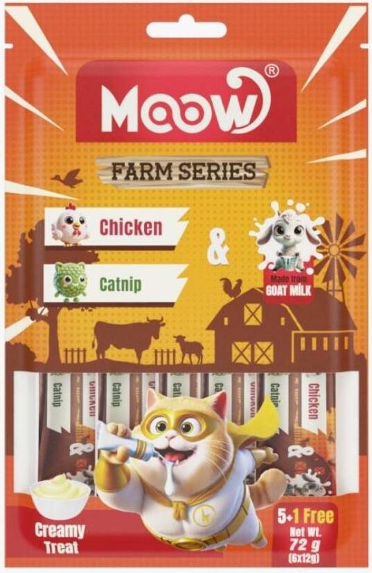 Moow Tavuklu&kedi Naneli Keçi Sütlü 12GR x 6 Adet Li Kedi Krema Ödülü