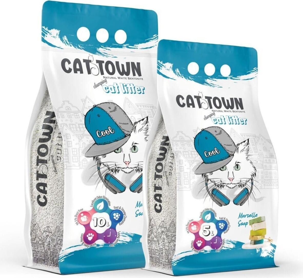 Netaş Cat Town Ince Taneli Topaklanan Kedi Kumu Sabun Kokulu 10 Lt Cat Town