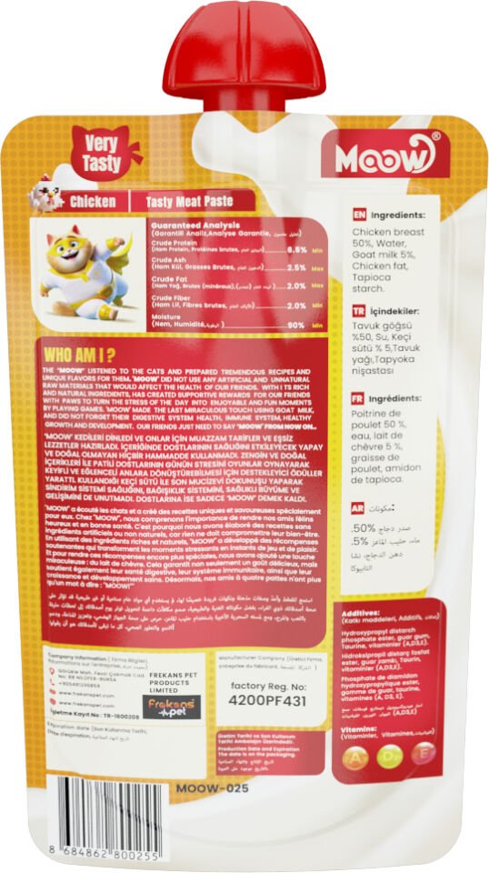 Moow Taze Tavuklu&keçi Sütlü Kedi Et Ezmesi 90GR*12