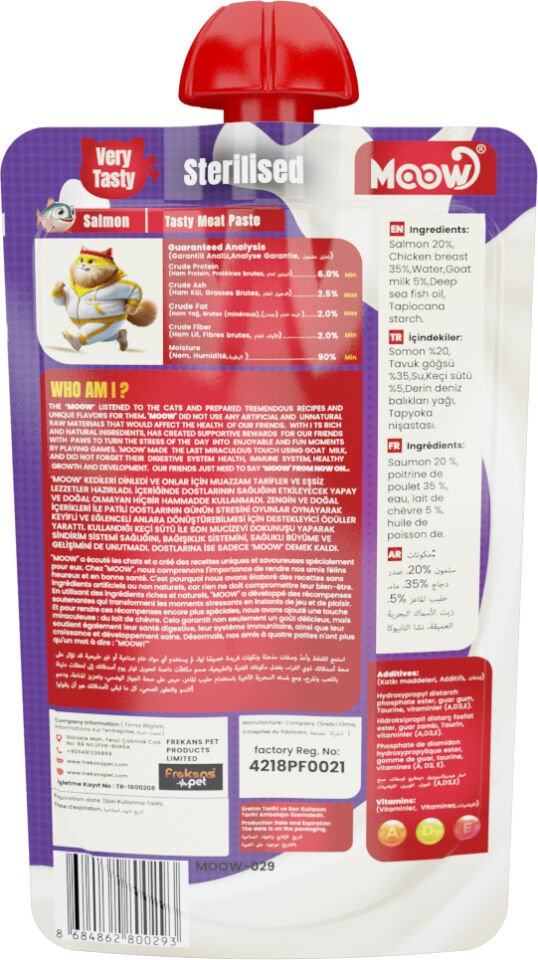Moow Taze Tavuklu&keçi Sütlü Sterilised Kedi Et Ezmesi 90GR*12