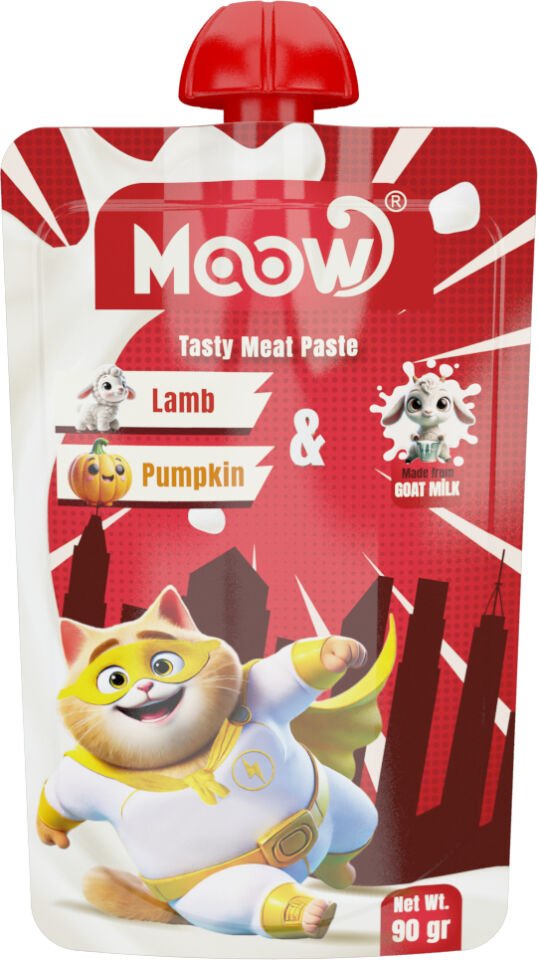 Moow Taze Kuzulu&balkabaklı Keçi Sütlü Kedi Et Ezmesi 90GR*12