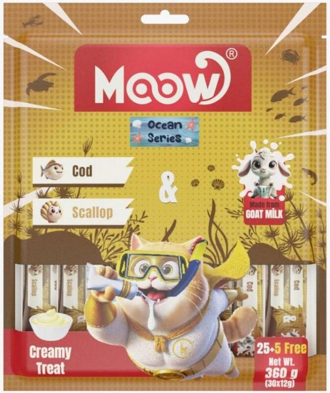 Moow Morina Balıklı&deniz Taraklı Keçi Sütlü 12GR x 30'lu Kedi Krema Ödülü