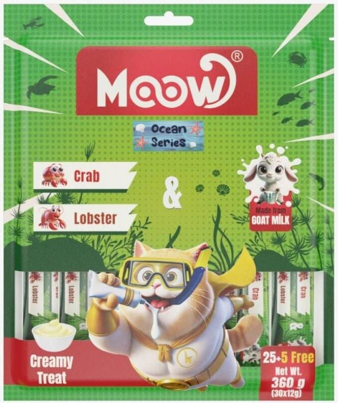 Moow Yengeçli&ıstakozlu Keçi Sütlü 12GR x 30'lu Kedi Krema Ödülü