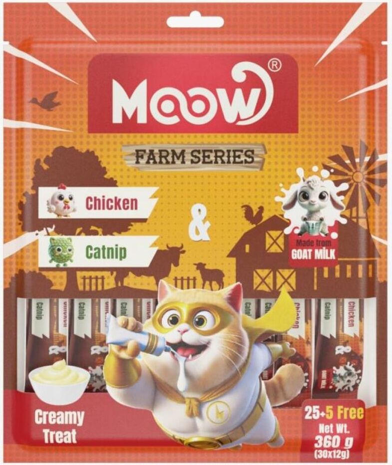 Moow Tavuklu&kedi Naneli Keçi Sütlü 12GR x 30'lu Kedi Krema Ödülü